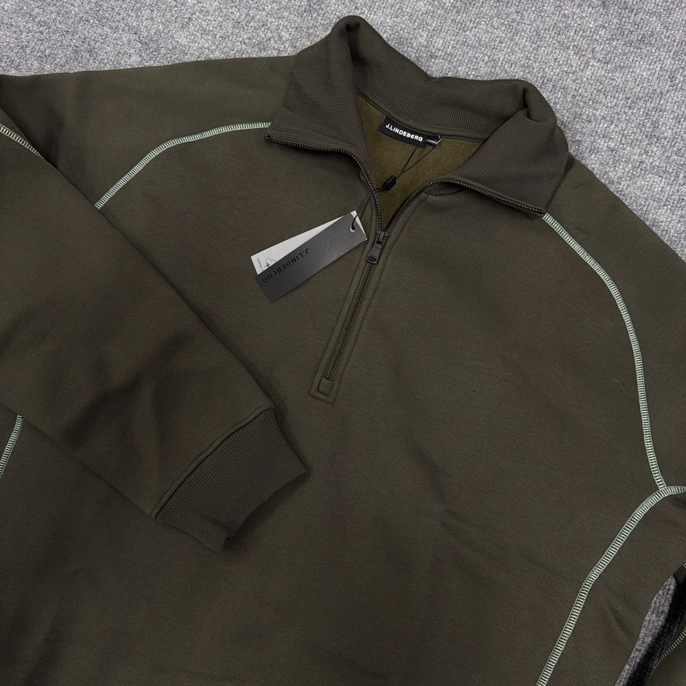 J.LINDEBERG Jacket Men‎ 2XL Forest Green Canter 1/4 Zip Sweatshirt Fleece Heavy